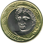 R$1.00 real coin front