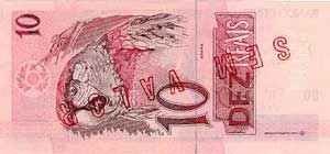 R$10 real note back