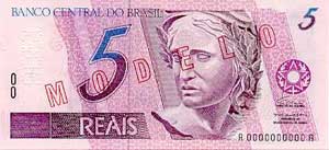 R$5.00 note front